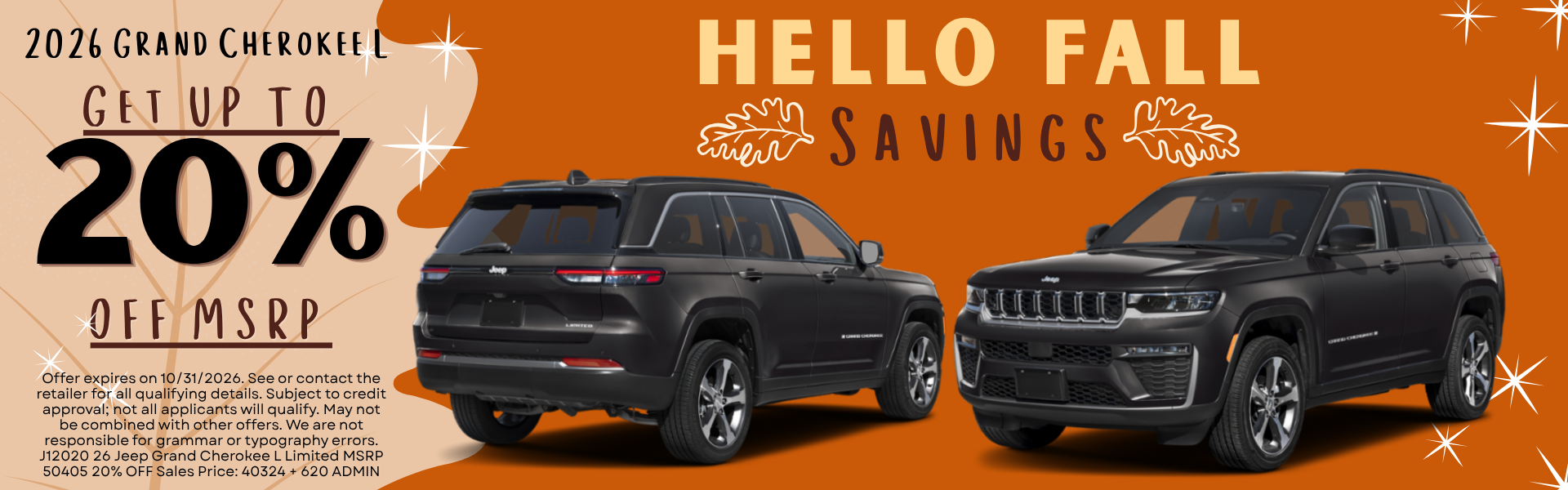 2026 Grand Cherokee get upto 20% off 
