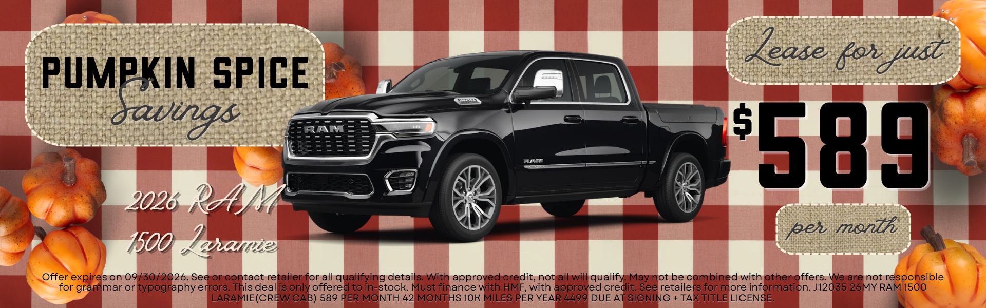 Pumpkin Spice Savings on 2026 Ram 1500 Laramie 