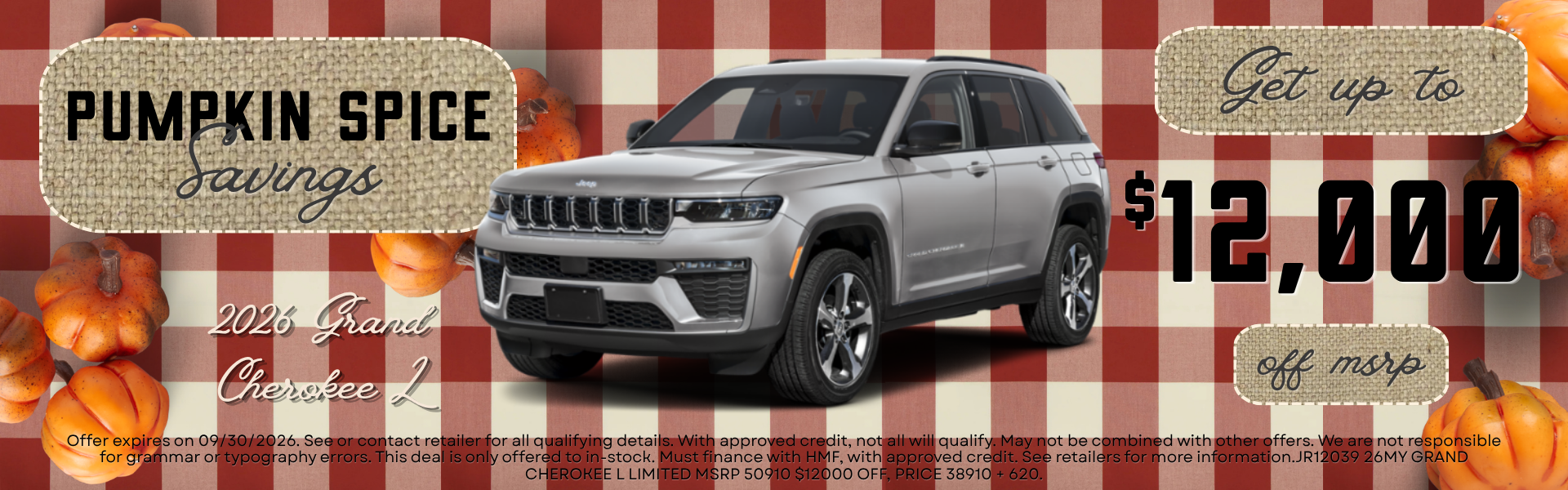 Pumpkin Spice Savings on 2026 Grand Cherokee L